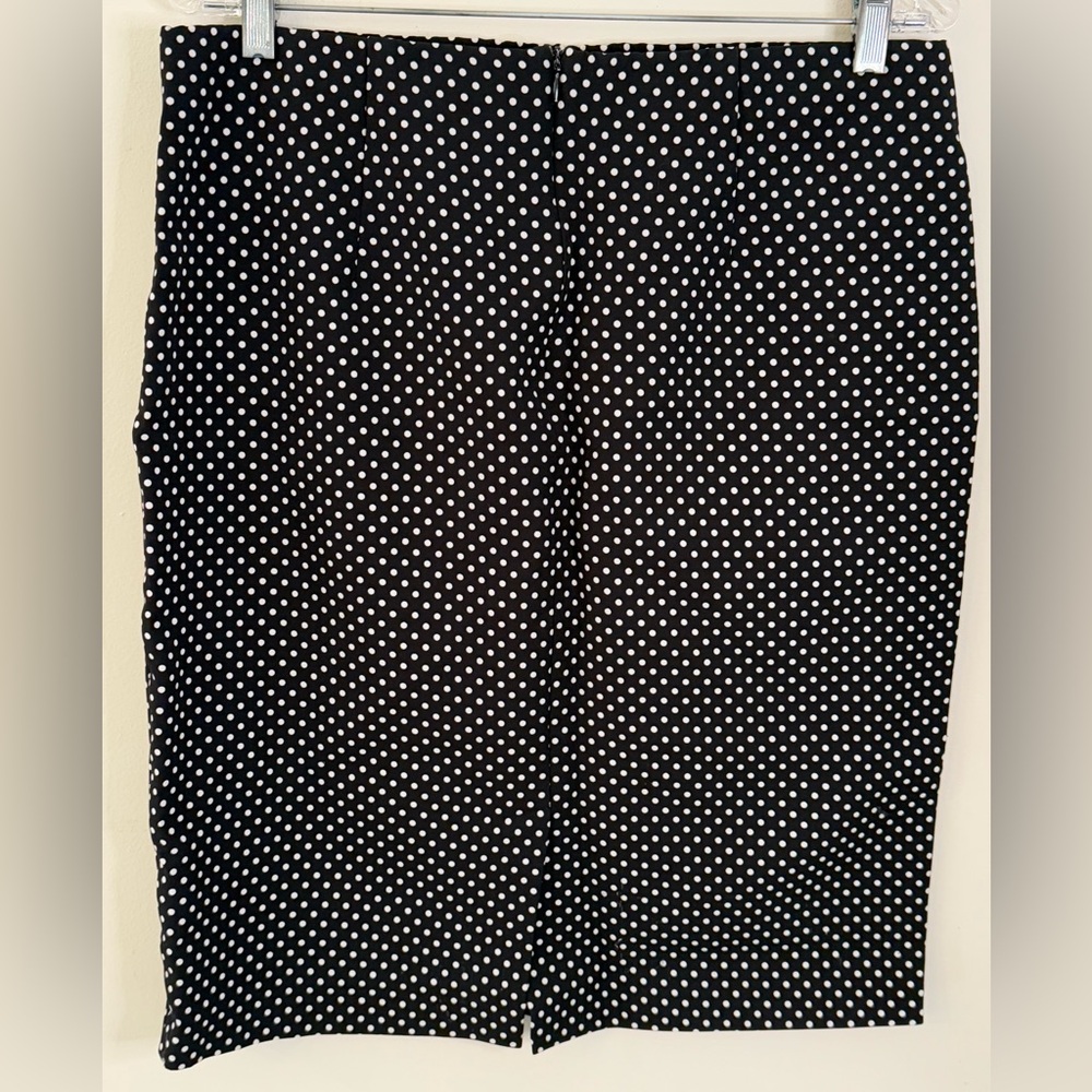 Philosophy preppy polka dot mini skirt black & white back zipper & split hem 12 - Picture 2 of 9